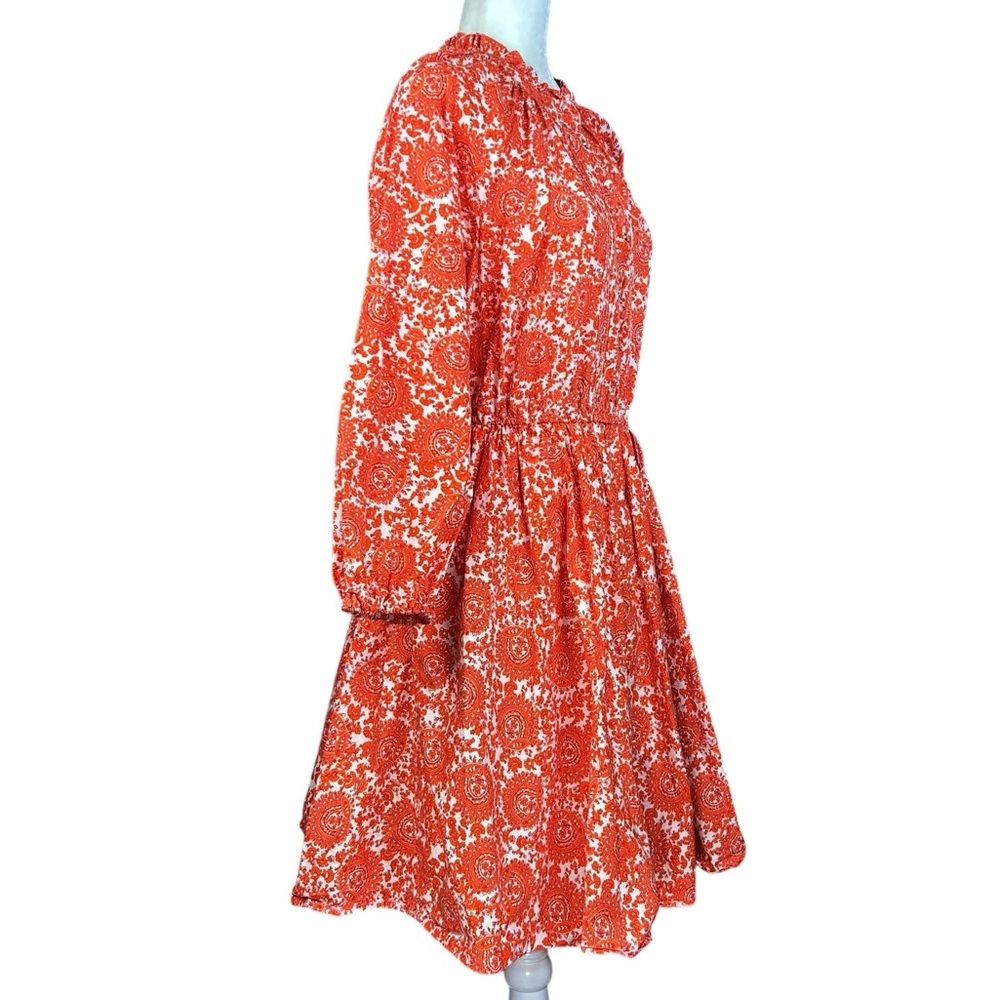 J Crew Mini Dress Med Tall Ruffle Collar Poplin Floral Preppy Closet Essential - Picture 3 of 15